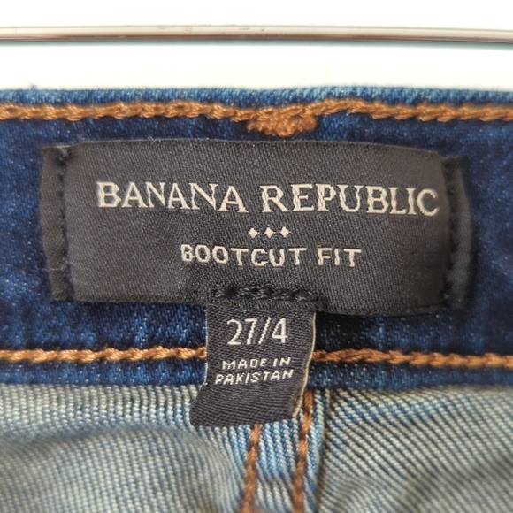 Banana Republic Classic Dark Wash Mid Rise Boot Cut Jeans Size 27/4 - Picture 8 of 14